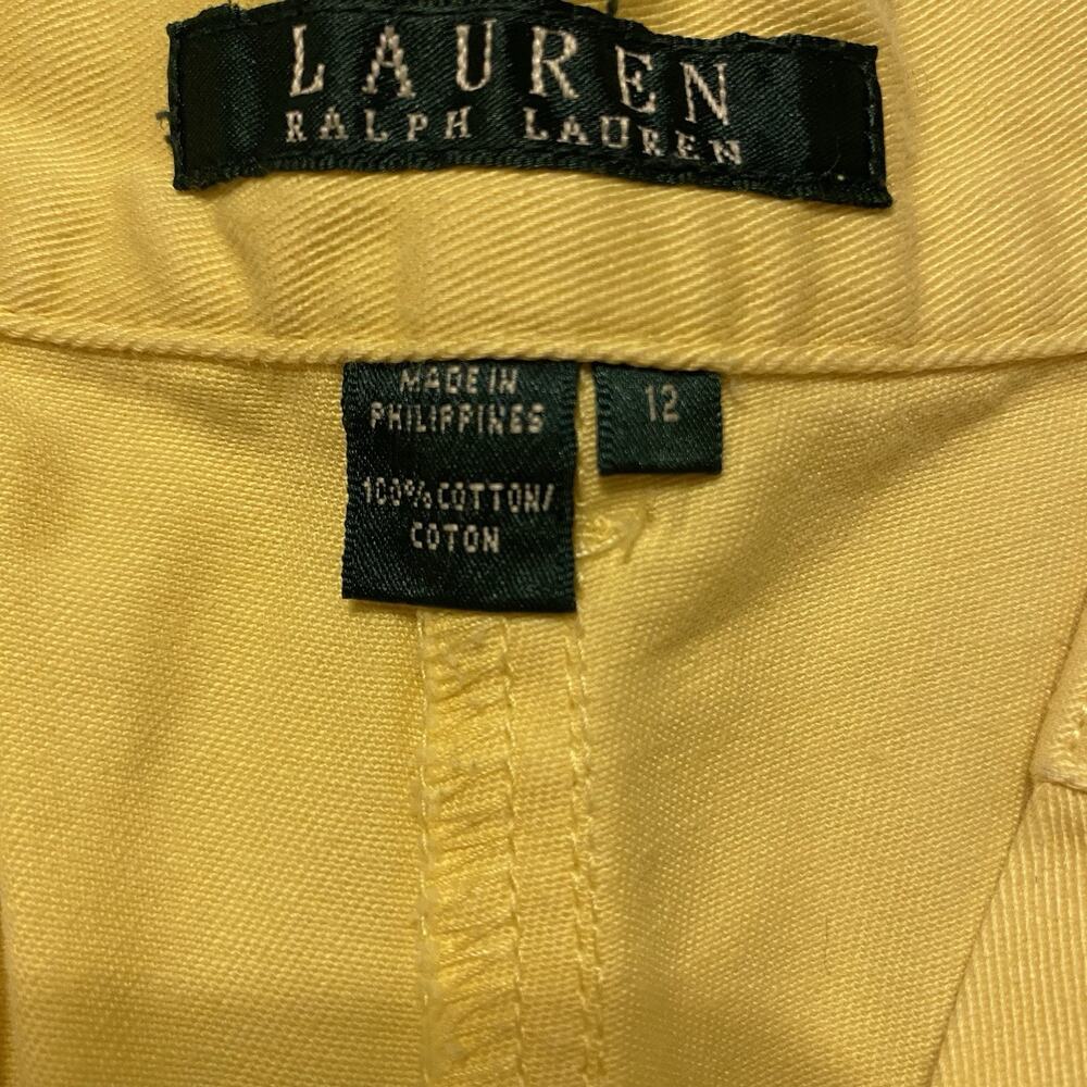 Lauren Ralph Lauren Chino Shorts Women’s Size 12 Yellow Denim 100% Cotton - Picture 2 of 16